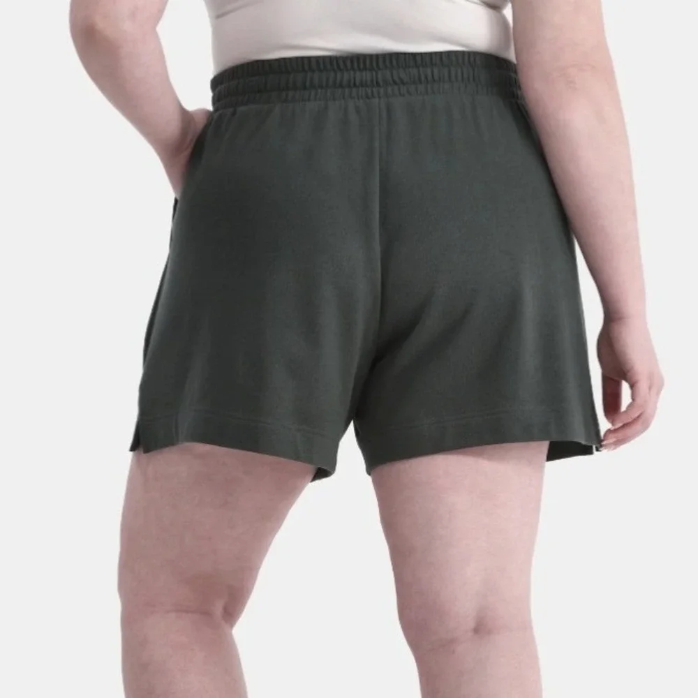 Terra‎ & Sky French Terry Drawstring Knit Shorts 2X Dark Green Aloe New NWT